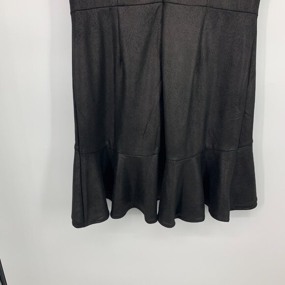 Skies are Blue Dress Sadie Faux Suede Black Ruffle Short Sleeve - Picture 13 of 13